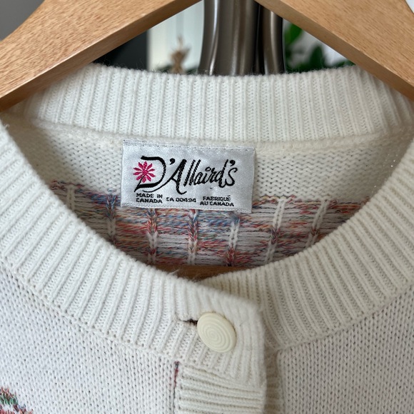 D'Allairds Vintage White Cardigan with Beautiful Embroidery - Picture 11 of 12